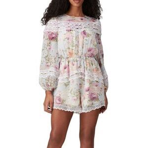ELLIATT Floral Karishma Long sleeves Short Romper MEDIUM